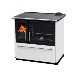 Liatinový sporák Plamen 850 Glas biely s pravým vývodom dymovodu 2