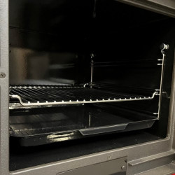Liatinový sporák Plamen 850 Glas biely pravý rúra
