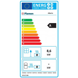 Liatinové kachle Plamen Alberto,Energetický štítok 