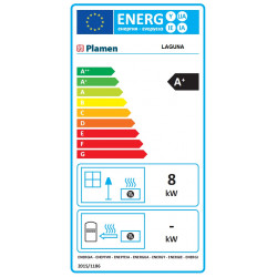 Liatinové kachle Plamen Laguna hnedé Energetický štítok Laguna